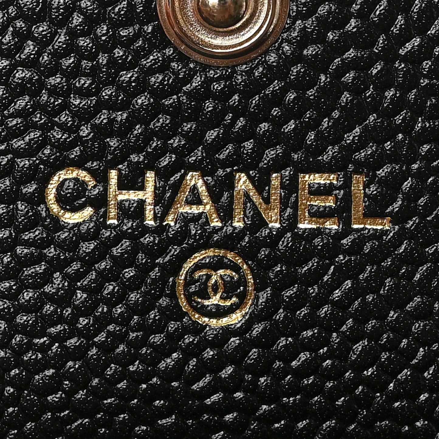 Caviar Quilted Chain CC Flap Card Holder Black