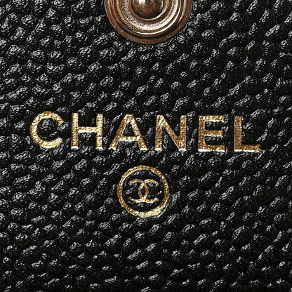 Chanel Caviar Quilted Chain CC Flap Card Holder Black 6 of 8