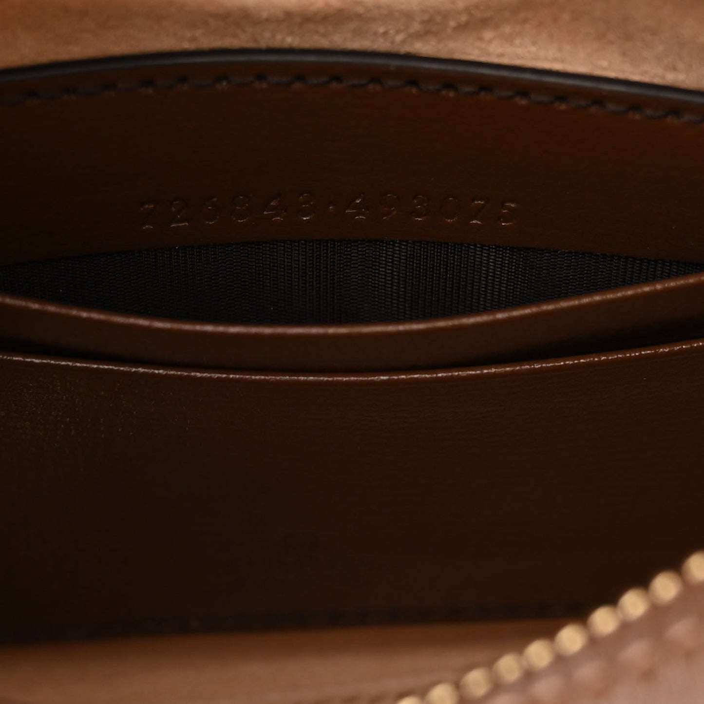 GG Supreme Monogram Azalea Calfskin Mini Retro Interlocking G Half Moon Bag Beige Ebony Brown Sugar