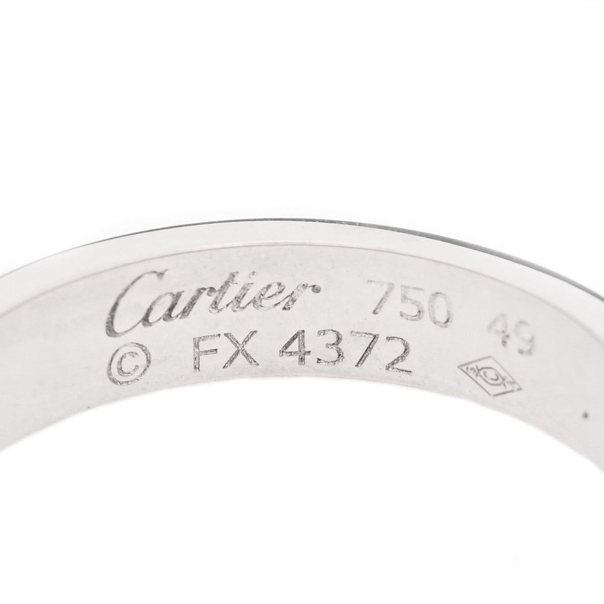 Cartier 18K White Gold 3.5mm LOVE Wedding Band Ring 49 4.75 4 of 4