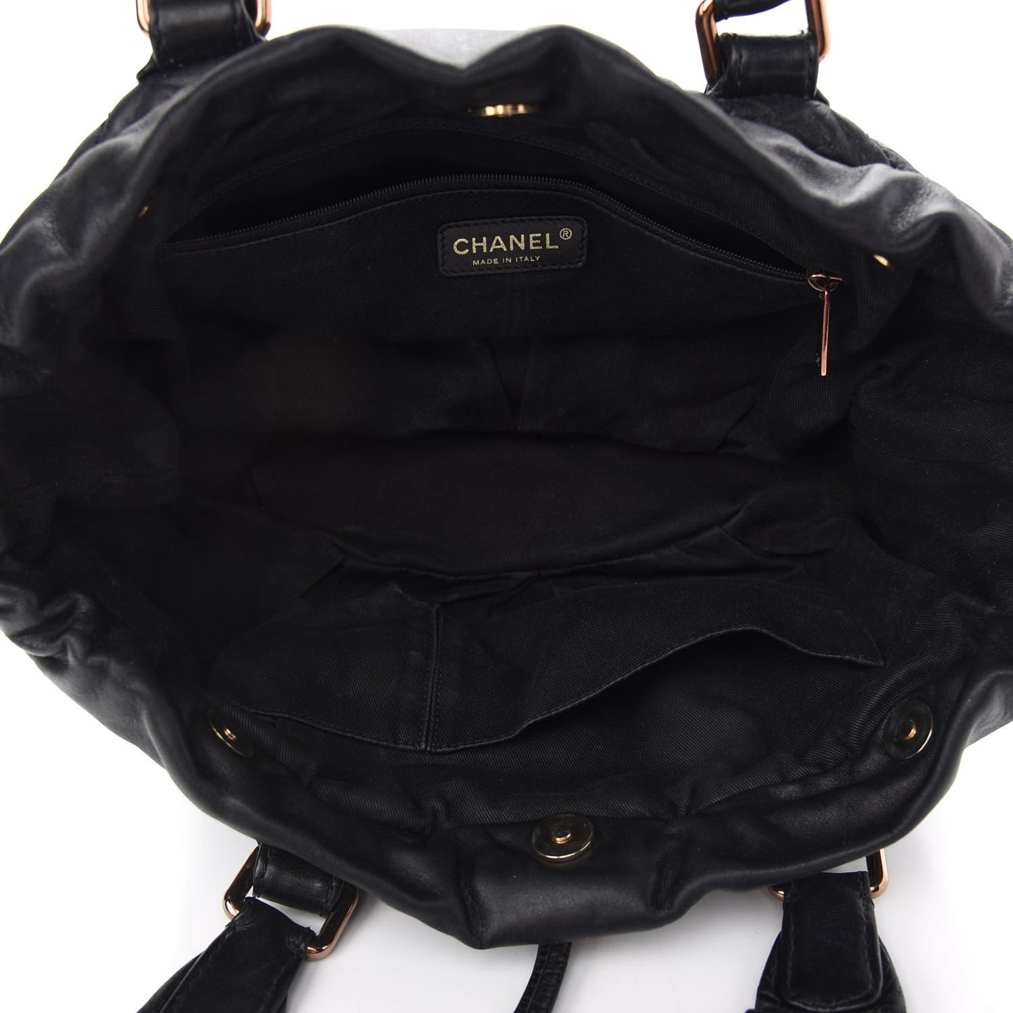 Lambskin Cloudy Bundle Tote Black