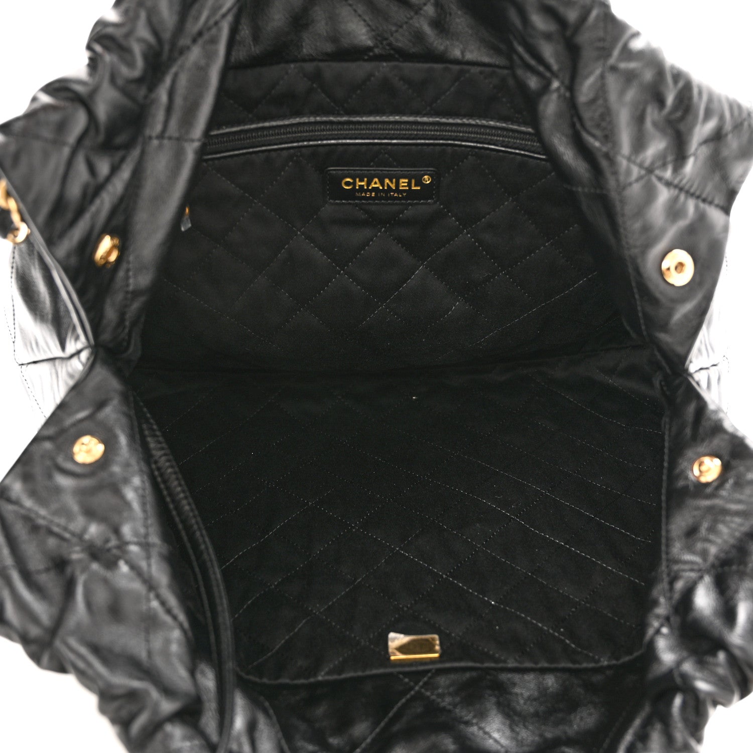 Chanel Shiny Calfskin Quilted Chanel 22 Black 6 of 11