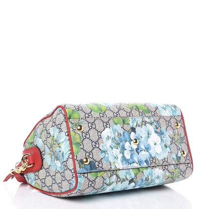 Gucci GG Supreme Monogram Blooms Small Boston Beige Blue Navy Hibiscus Red 4 of 9