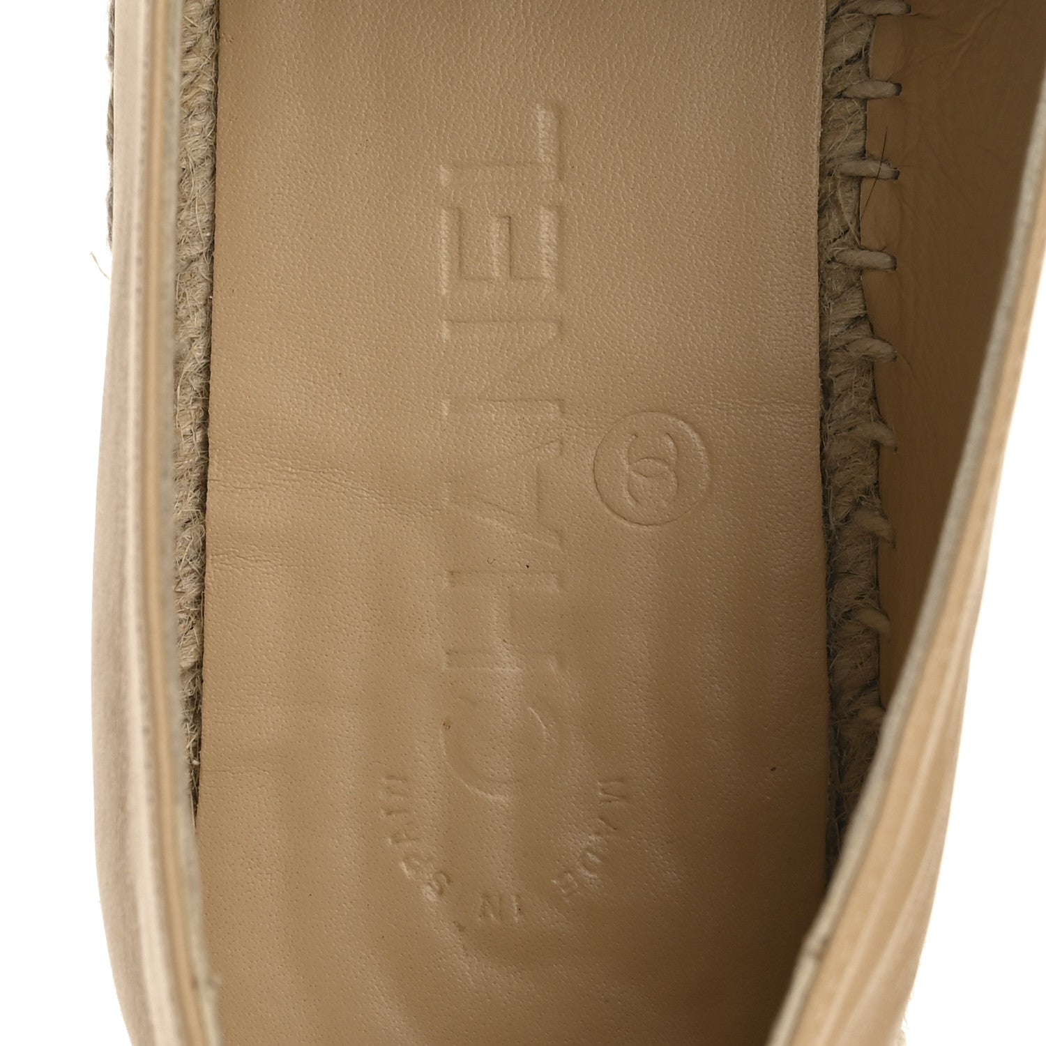 Chanel Lambskin CC Espadrilles 38 Beige Black 7 of 10