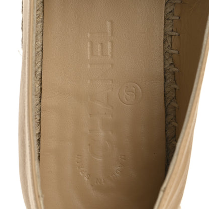 Chanel Lambskin CC Espadrilles 38 Beige Black 7 of 10