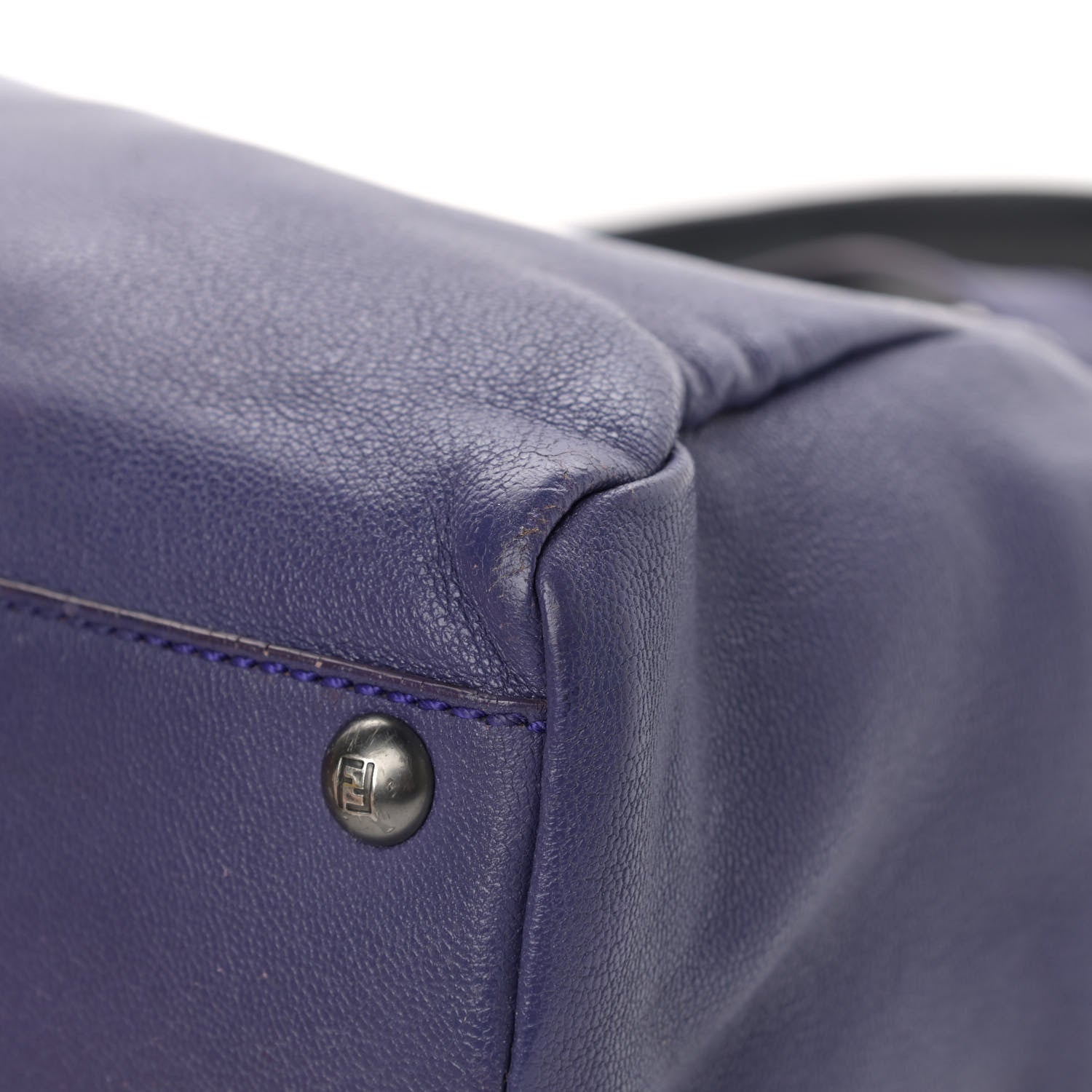 Fendi Goatskin Zucca Medium Peekaboo Iconic Satchel Purple 13 of 19