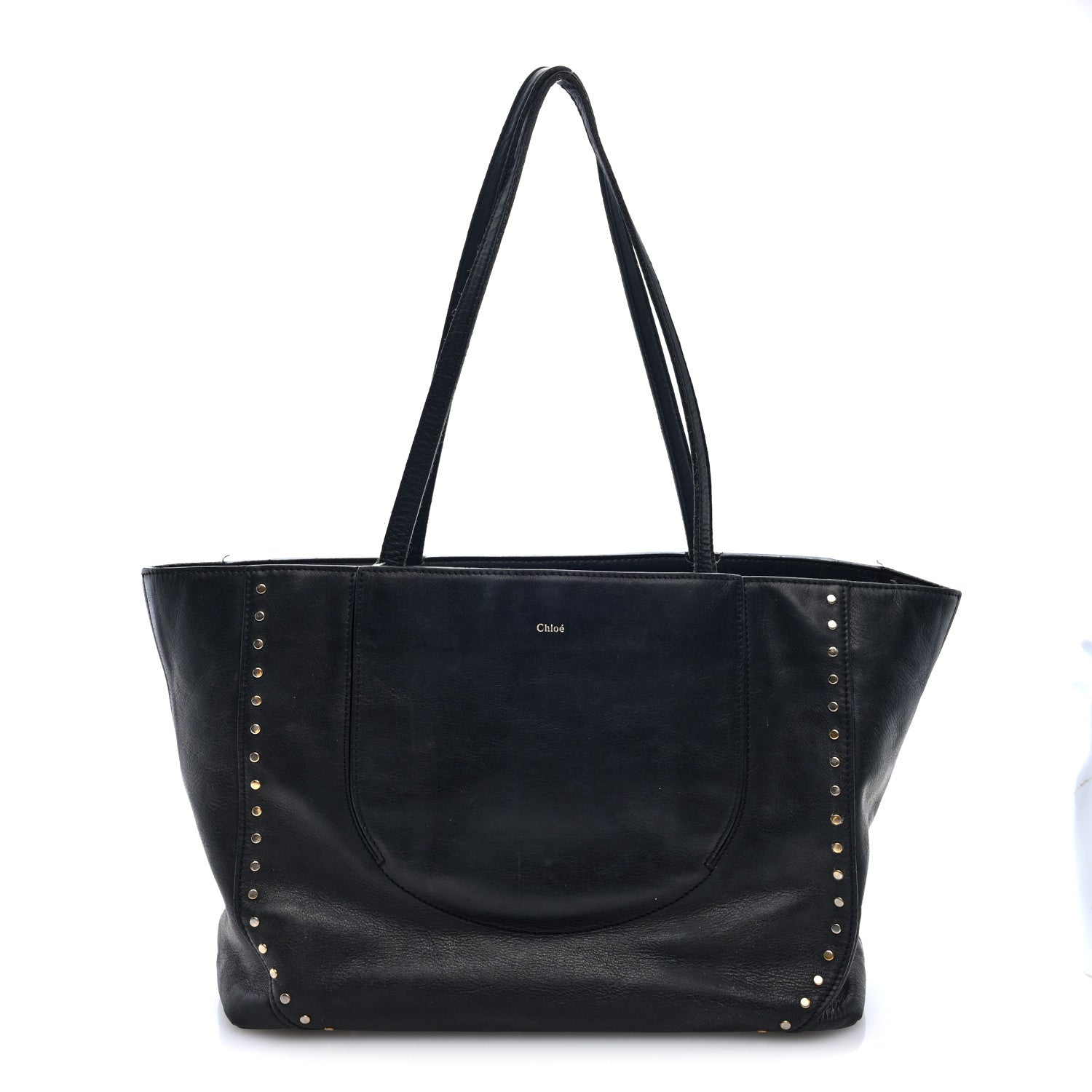 Chloe Calfskin Studded Isa Tote Black 1 of 10