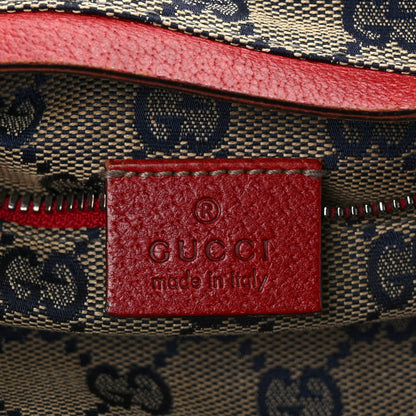 Gucci GG Monogram Web Double Pocket Belt Bag Navy Red 6 of 10