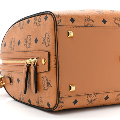 MCM Visetos Medium Boston Bag Cognac 9 of 11