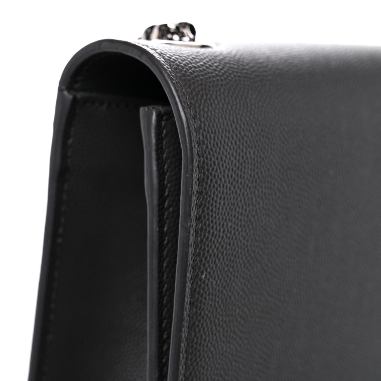 Grain De Poudre Medium Classic Monogram Kate Satchel Earth Grey