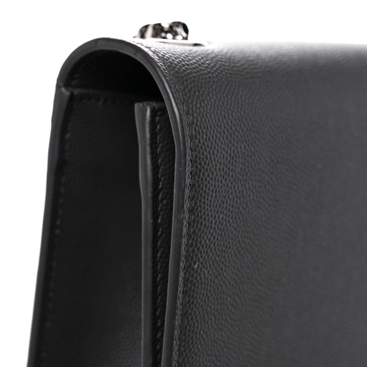 Saint Laurent Grain De Poudre Medium Classic Monogram Kate Satchel Earth Grey 12 of 15