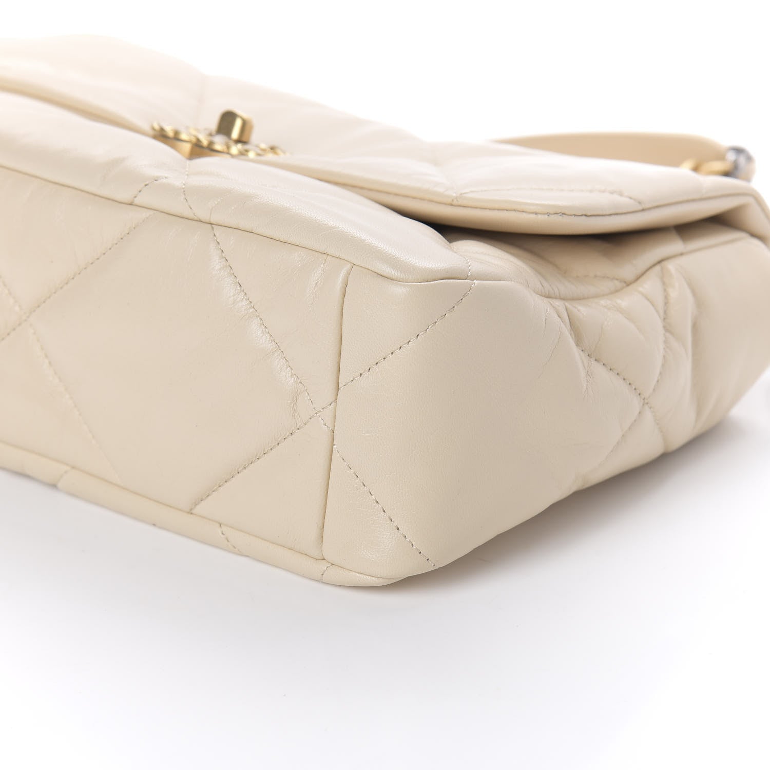 Chanel Goatskin Quilted Large 19 Flap Beige 7 of 11