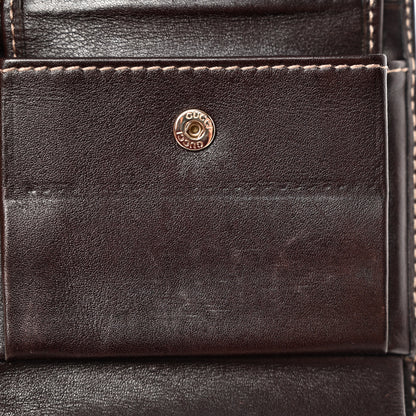 Gucci Monogram Britt Tri Fold Wallet Dark Brown 9 of 14