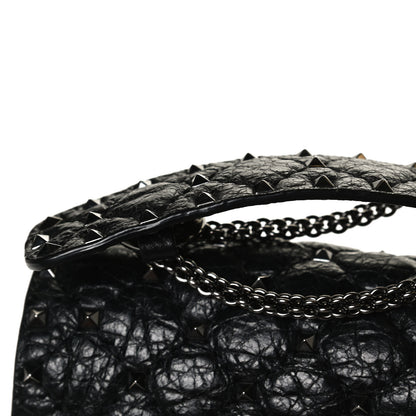 Valentino Garavani Craquele Nappa Large Rockstud Spike Shoulder Bag Black 12 of 12