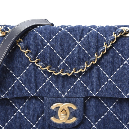 Chanel Denim Quilted Single Flap Blue 9 of 10