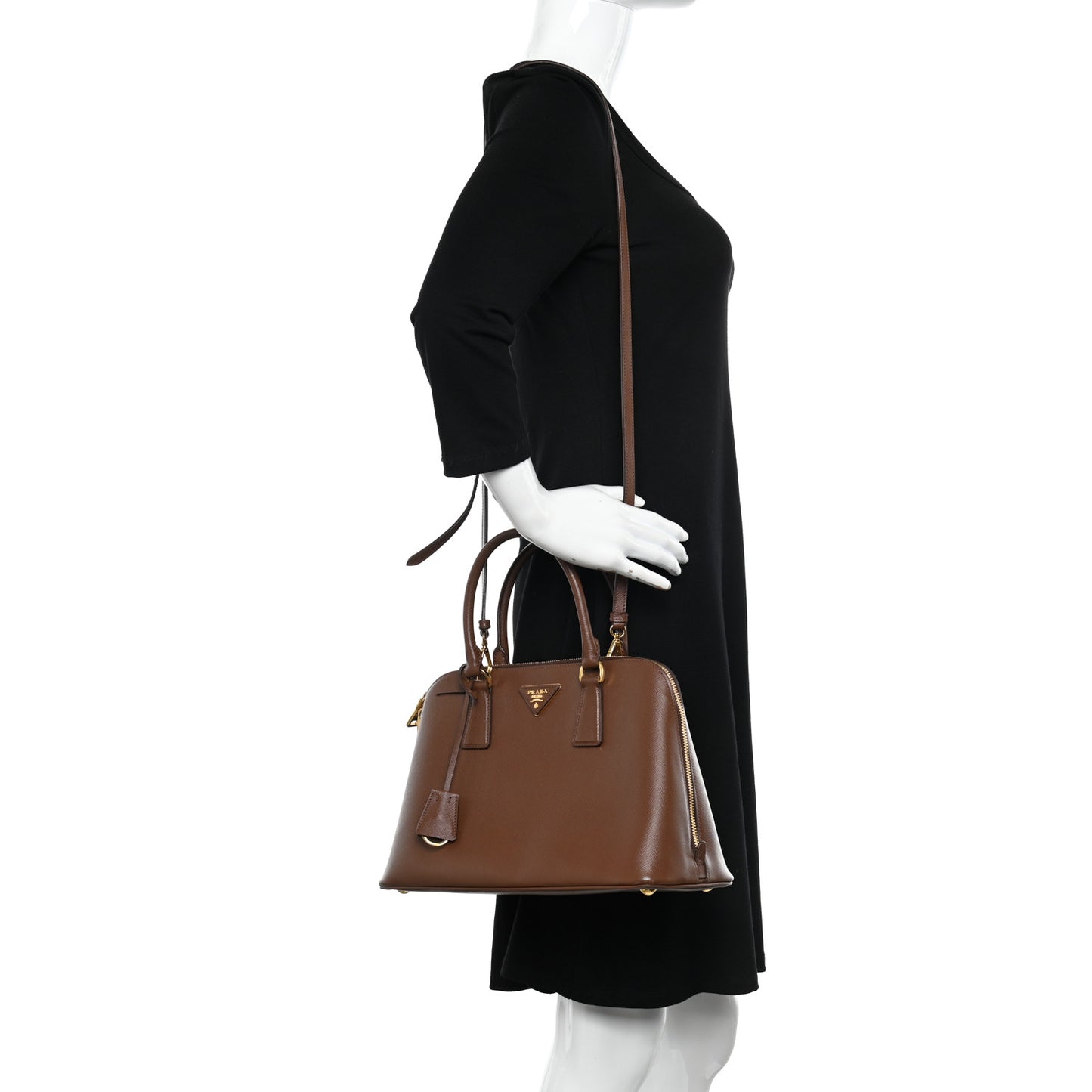 Saffiano Lux Medium Promenade Tote Cacao