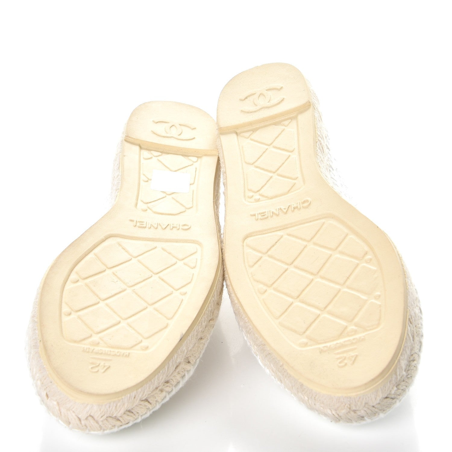 Chanel Tweed Patent CC Espadrilles 42 White 5 of 10