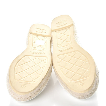 Chanel Tweed Patent CC Espadrilles 42 White 5 of 10