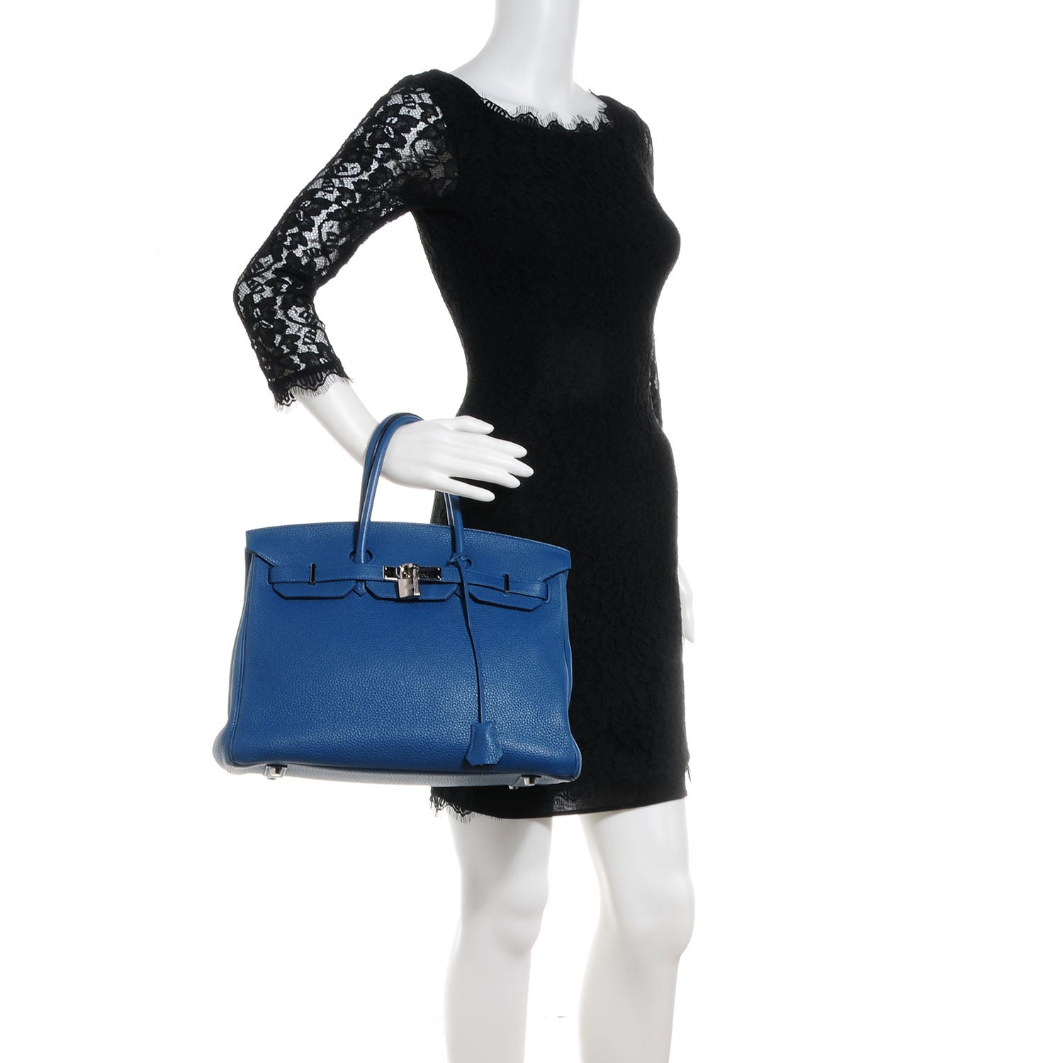 Hermes Taurillon Clemence Birkin 35 Bleu Thalassa 2 of 9