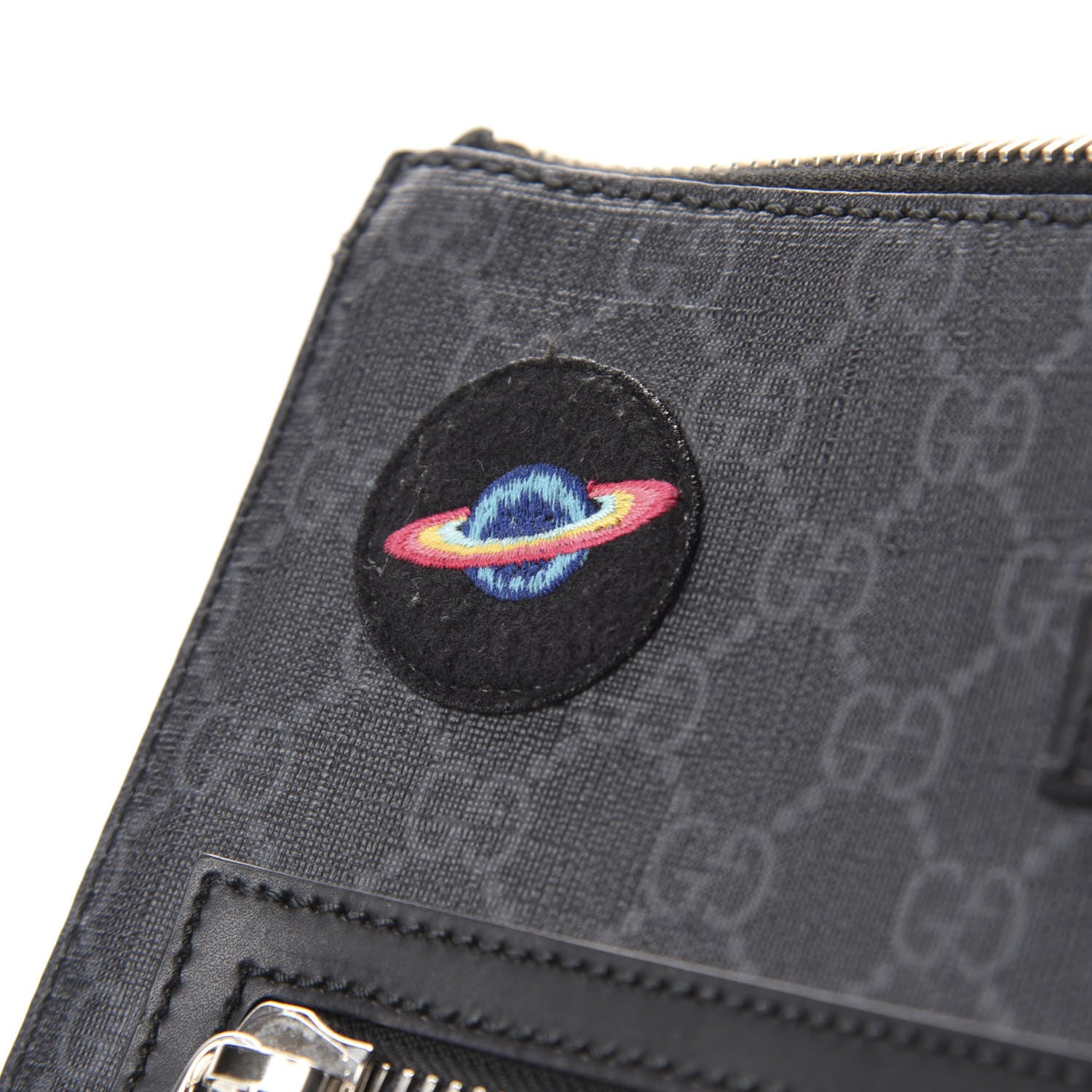 Gucci GG Supreme Monogram Night Courrier Flat Messenger Bag Black Multicolor 10 of 11