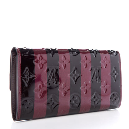 Louis Vuitton Vernis Rayures Sarah Wallet Amarante 3 of 7
