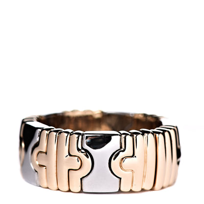 Bulgari Stainless Steel 18K Yellow Gold Parentesi Ring 53 6.25 3 of 4