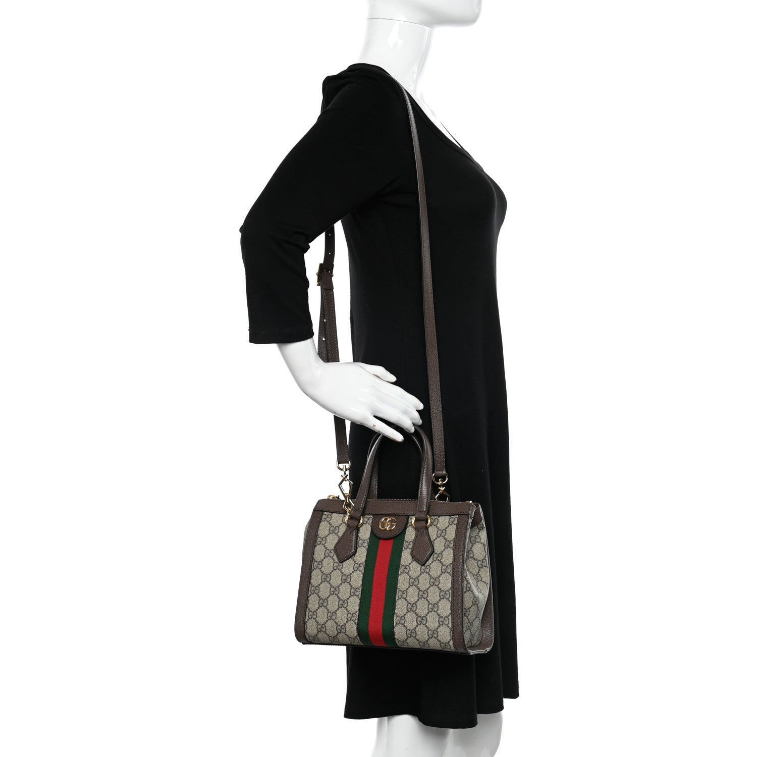Gucci GG Supreme Monogram Small Ophidia Tote Bag Brown 2 of 10
