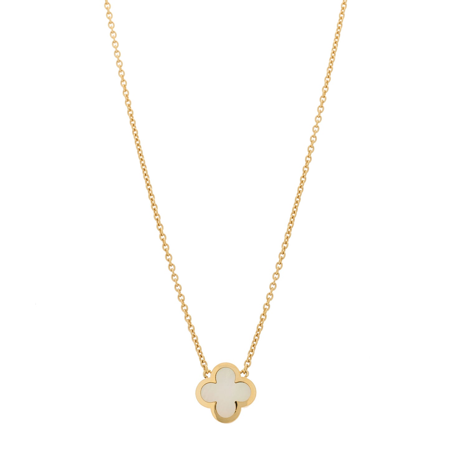 18K Yellow Gold Mother of Pearl Pure Alhambra Pendant Necklace