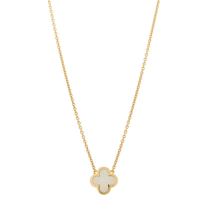 Van Cleef & Arpels 18K Yellow Gold Mother of Pearl Pure Alhambra Pendant Necklace 1 of 6