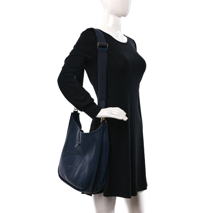 Hermes Taurillon Clemence Evelyne III GM Bleu Nuit 2 of 19