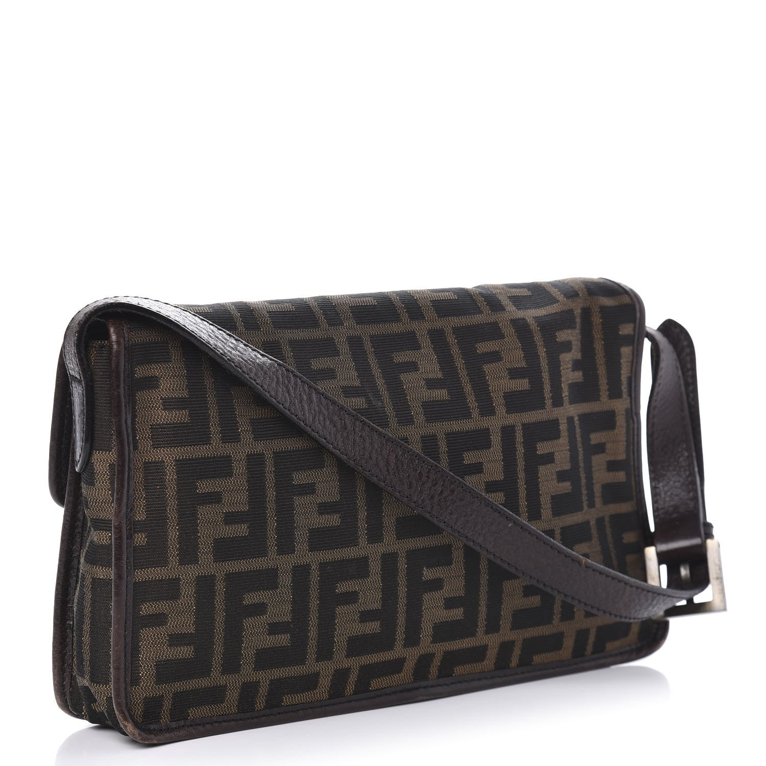 Fendi Zucca Calfskin Shoulder Bag Tobacco 3 of 12
