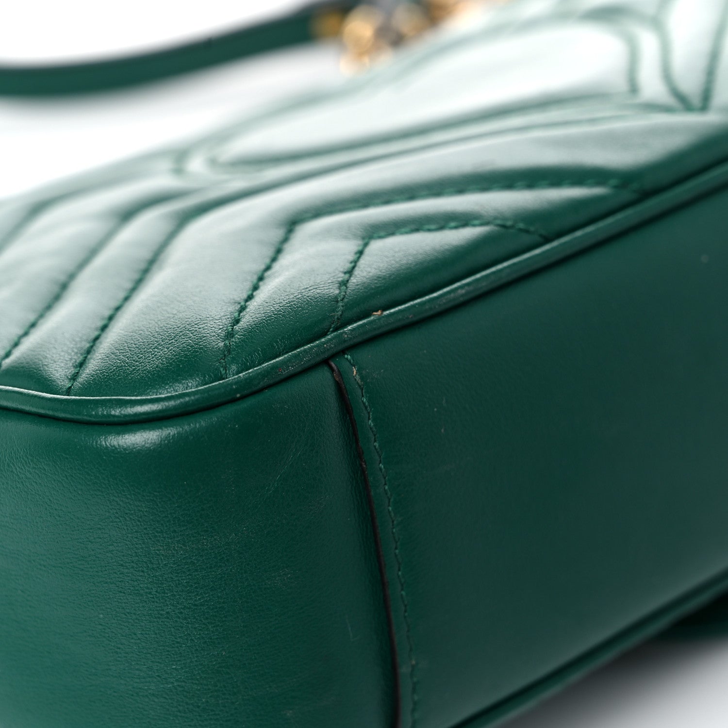 Gucci Calfskin Matelasse Mini GG Marmont Shoulder Bag Emerald Green 11 of 18