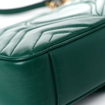 Gucci Calfskin Matelasse Mini GG Marmont Shoulder Bag Emerald Green 11 of 18