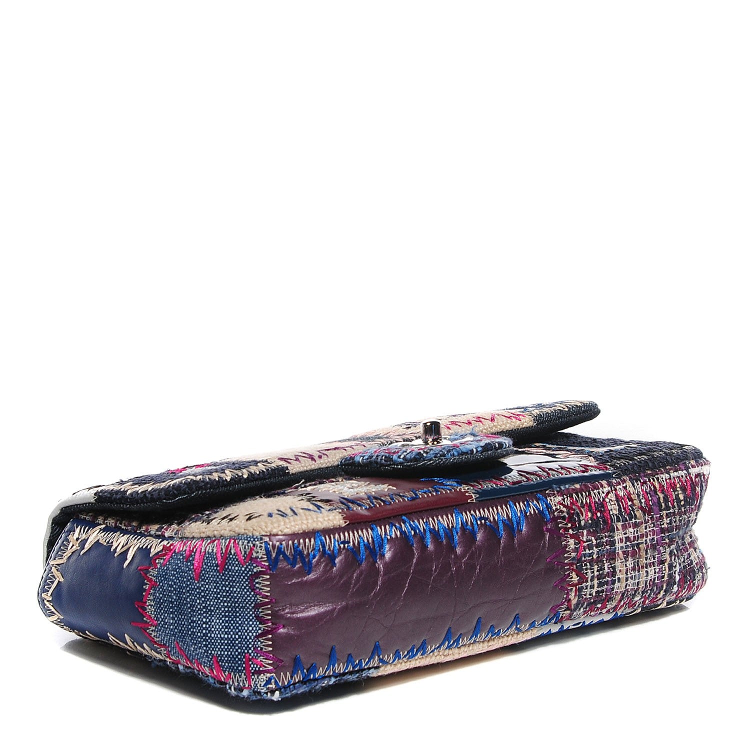 Chanel Denim Tweed Patchwork Medium Single Flap Multicolor 4 of 8