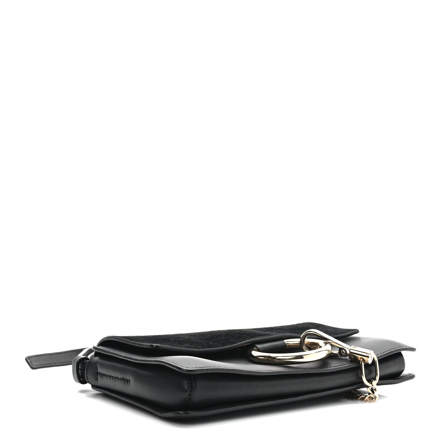 Chloe Suede Calfskin Small Faye Shoulder Bag Black 4 of 8
