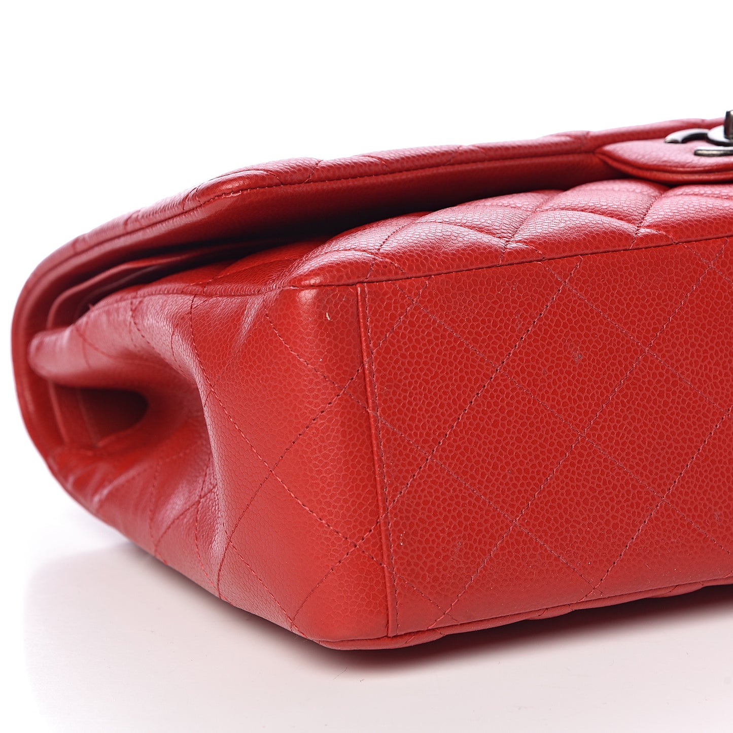Caviar Quilted Maxi Double Flap Red
