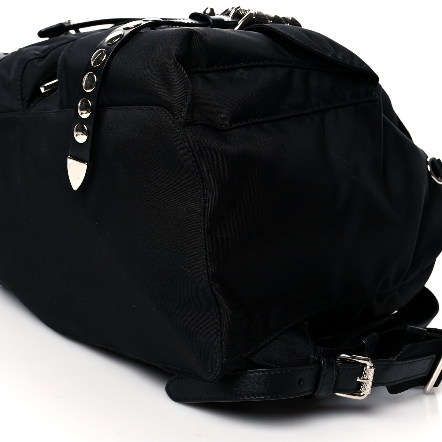 Nylon New Vela Studded Backpack Black