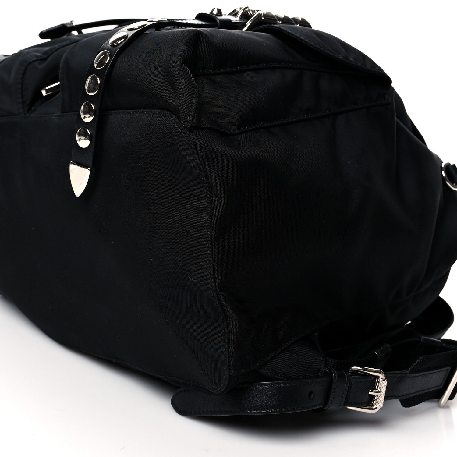 Prada Nylon New Vela Studded Backpack Black 8 of 11