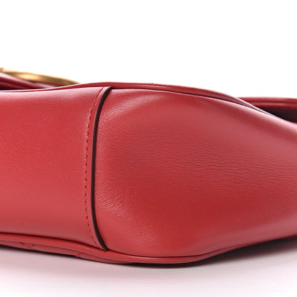 Gucci Calfskin Matelasse Small GG Marmont Shoulder Bag Hibiscus Red 12 of 13