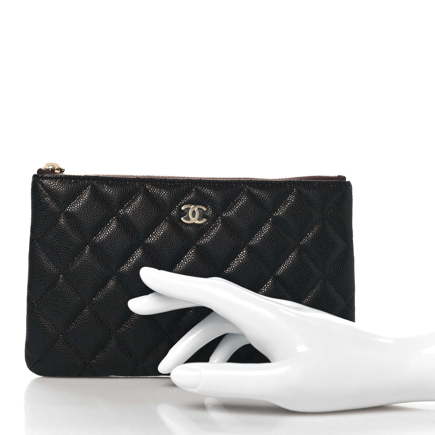 Chanel Caviar Quilted Small Zipped Pouch Black 2 of 7