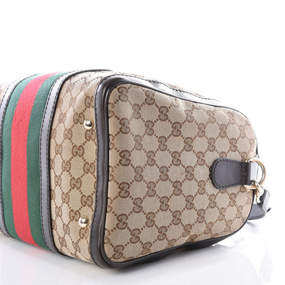 Gucci Monogram Vintage Web Medium Boston Dark Brown 8 of 12