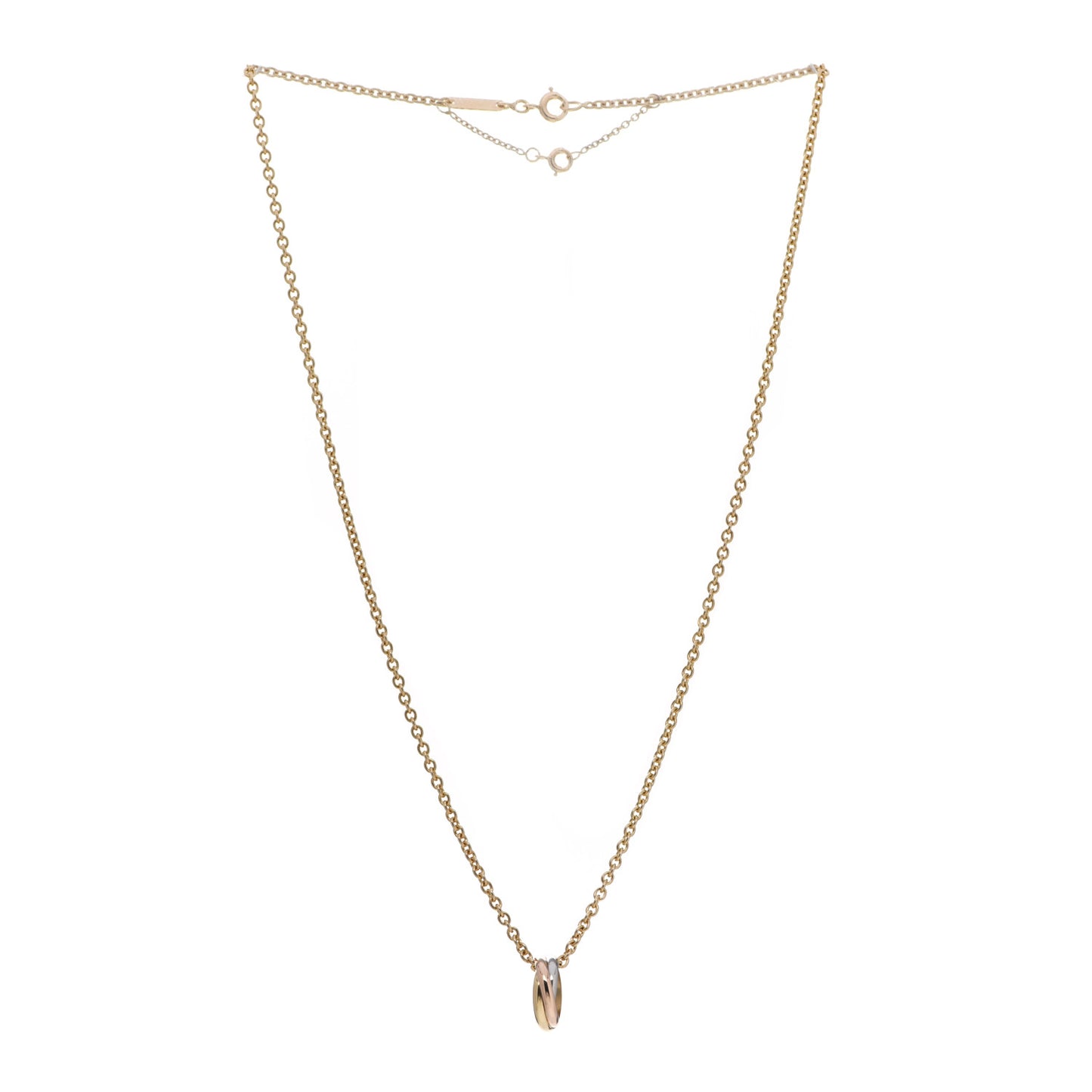 18K Pink Yellow White Gold Baby Trinity Pendant Necklace