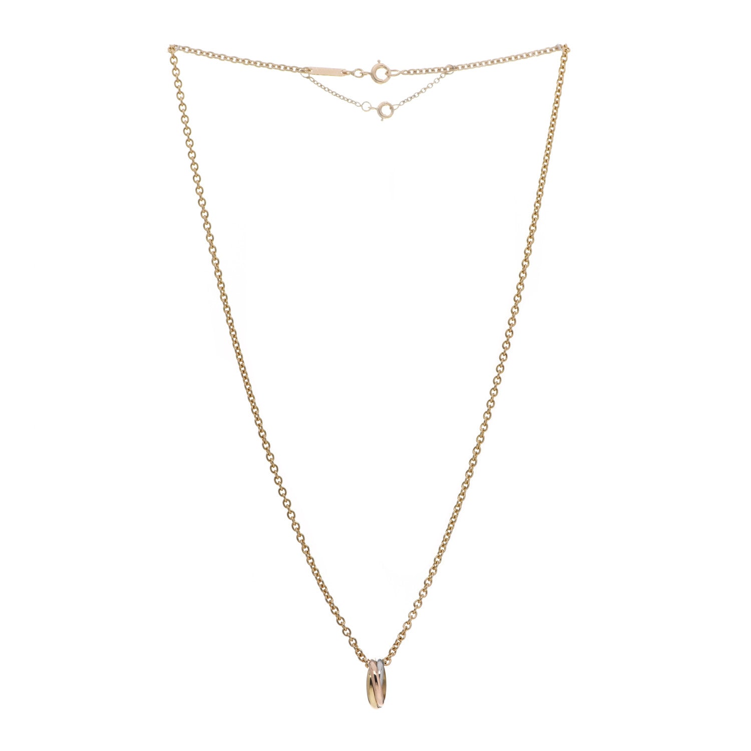 Cartier 18K Pink Yellow White Gold Baby Trinity Pendant Necklace 3 of 6