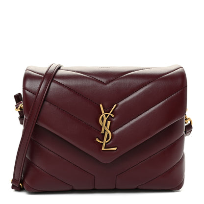 Saint Laurent Calfskin Y Quilted Monogram Toy Loulou Monogram Crossbody Bag Rouge Legion 1 of 12