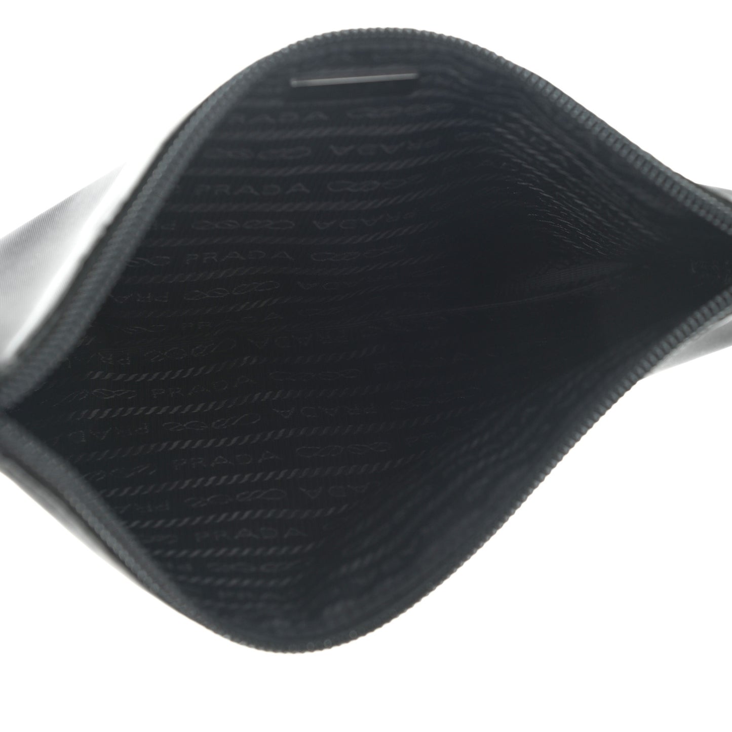 Re-Nylon Saffiano Pouch Wristlet Black