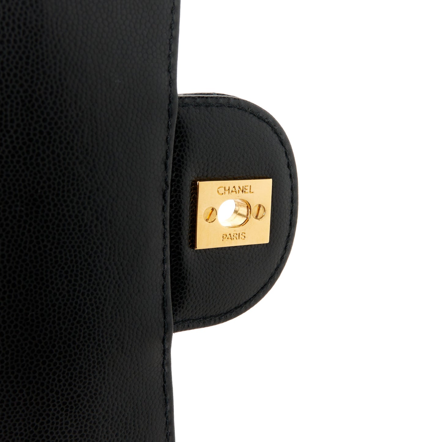 Caviar Stitch Jumbo Single Flap Black