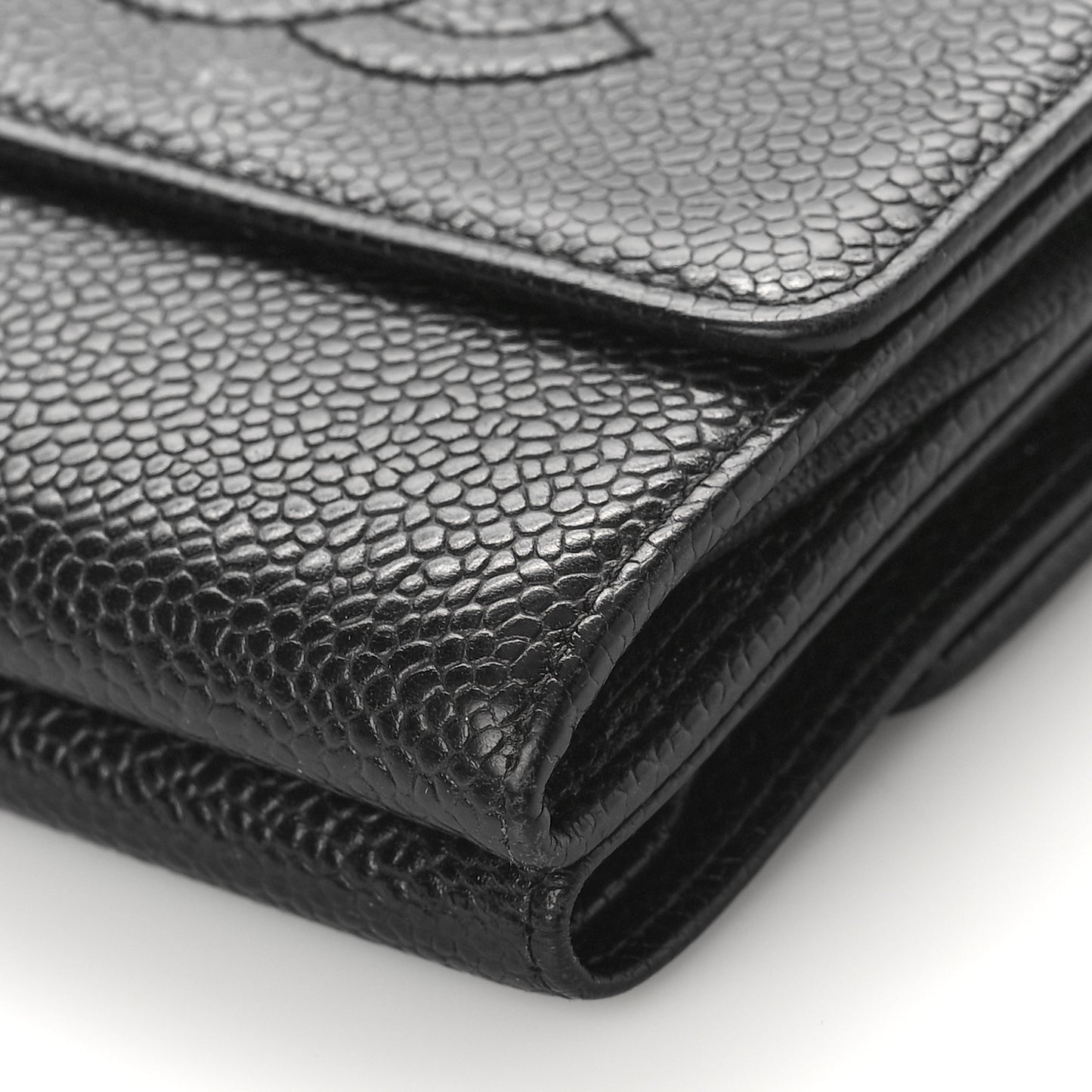 Caviar Timeless CC Compact Flap Wallet Black
