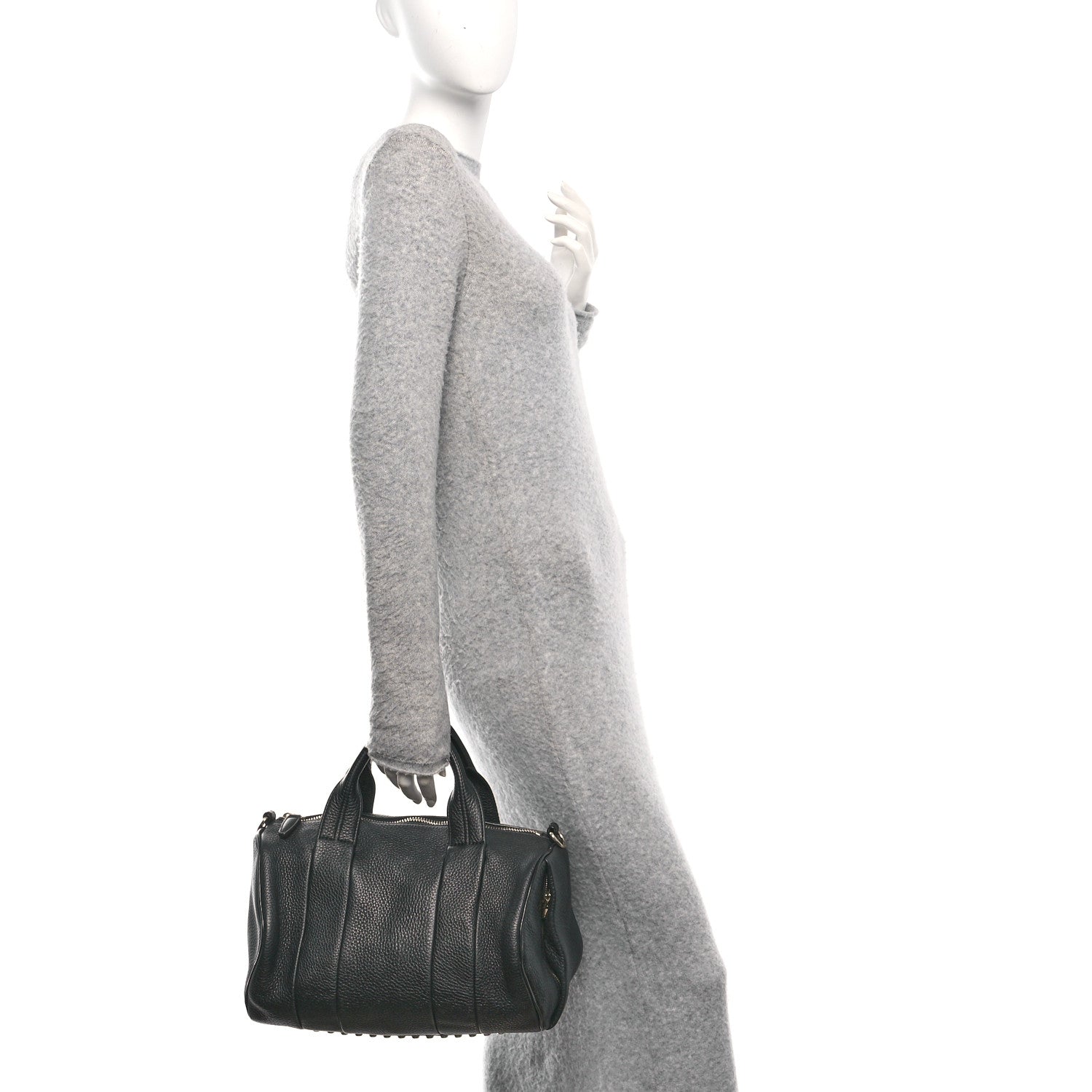 Alexander Wang Pebbled Lambskin Rocco Black Pale Gold Hardware 2 of 11