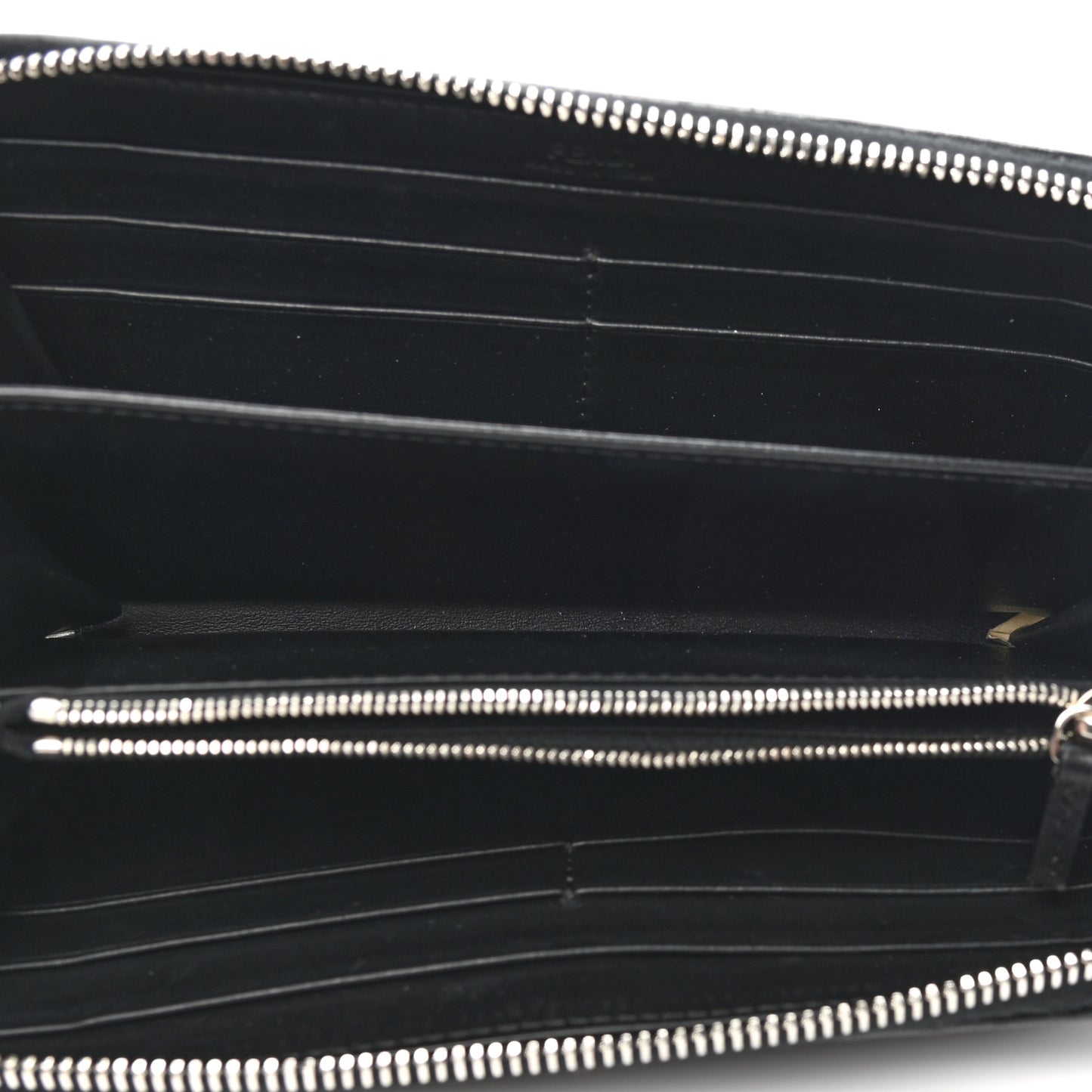 Shiny Nappa Trapuntata DotCom Zip Around Wristlet Wallet Black