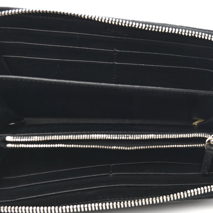 Fendi Shiny Nappa Trapuntata DotCom Zip Around Wristlet Wallet Black 5 of 10